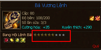 Trên hình là lệnh bài của LingYun chỉ mới có 6 sao :(